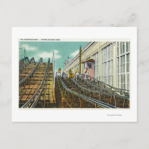 View of the Steeplechase Rollercoaster Postcard