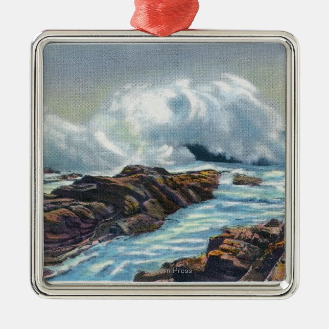 View of the Surf Metal Ornament (Front)