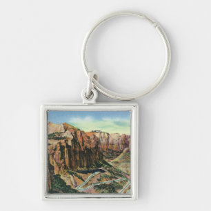 View of the Switch Back, Mt. Carmel Highway Keychain
