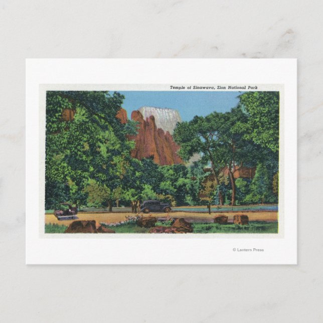 View of the Temple of Sinawava Postcard (Front)
