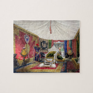 View of the tented room and ivory carved throne, i jigsaw puzzle