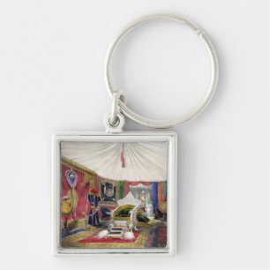 View of the tented room and ivory carved throne, i keychain