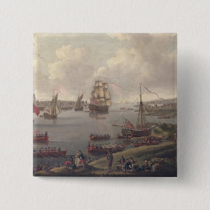 View of the Thames, 1761 2 Inch Square Button