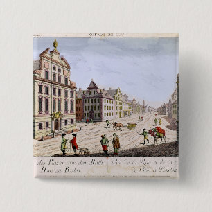 View of the Town Hall, Boston 2 Inch Square Button