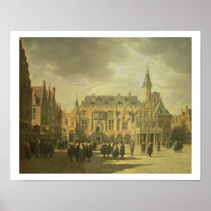 View of the Town Hall in the Market Square of Haar Poster