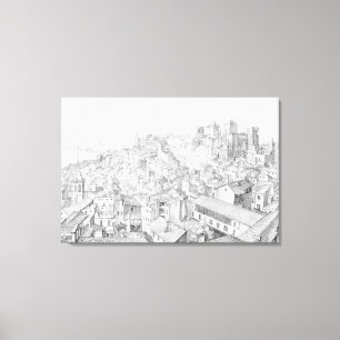 View of the Town of Avignon and its surroundings Canvas Print