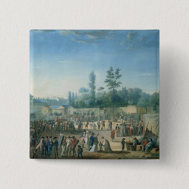 View of the Tuileries 2 Inch Square Button (Front)