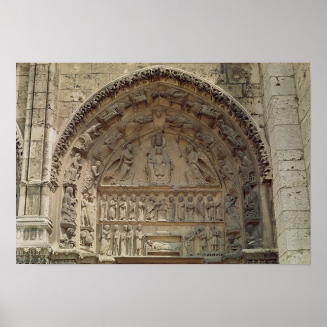 View of the tympanum depicting the Madonna Poster (Front)