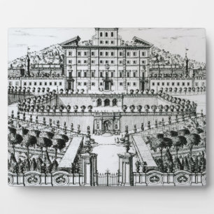 View of the Villa Aldobrandini from the garden (en Plaque