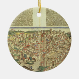 View of the walled city of Florence, from the Nure Ceramic Ornament