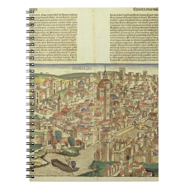 View of the walled city of Florence, from the Nure Notebook (Front)