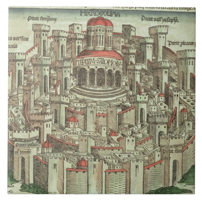 View of the walled city of Jerusalem showing the T Tile (Front)