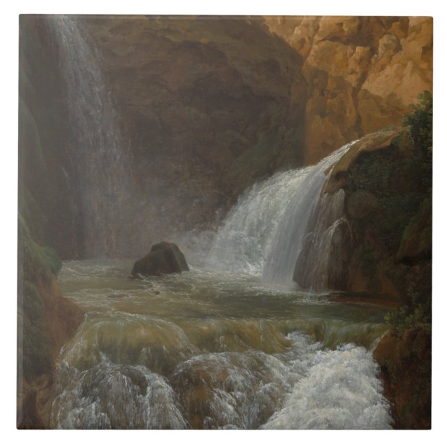View of the Waterfalls at Tivoli (by Bidauld) Tile (Front)