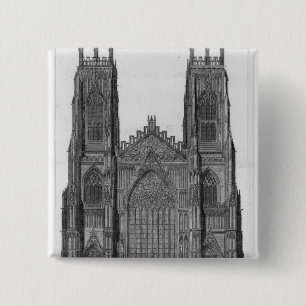 View of the West Front of York Cathedral 2 Inch Square Button