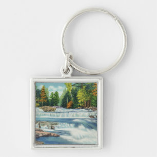 View of the Wild Cat River and Jackson Falls Keychain