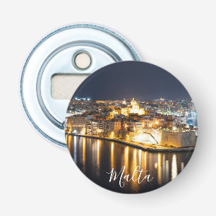 View of Three cities in Malta at night Bottle Opener