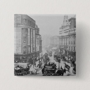 View of Tottenham Court Road, c.1885 2 Inch Square Button