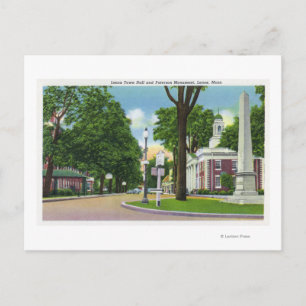 View of Town Hall and Paterson Monument Postcard