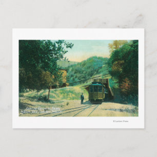 View of Train Entering Tunnel to Alum Rock Postcard