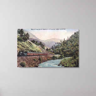 View of Train Entering Yosemite Valley Canvas Print