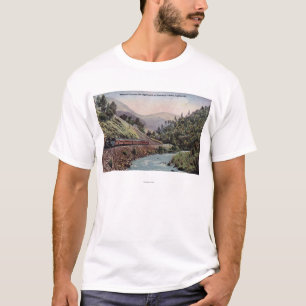 View of Train Entering Yosemite Valley T-Shirt