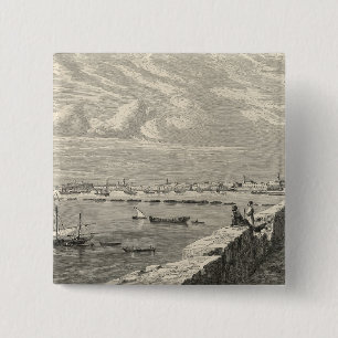 View of Tripoli 2 Inch Square Button