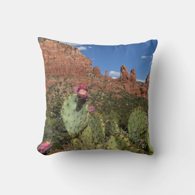 View of Twin Buttes | Sedona, Arizona Throw Pillow (Front)
