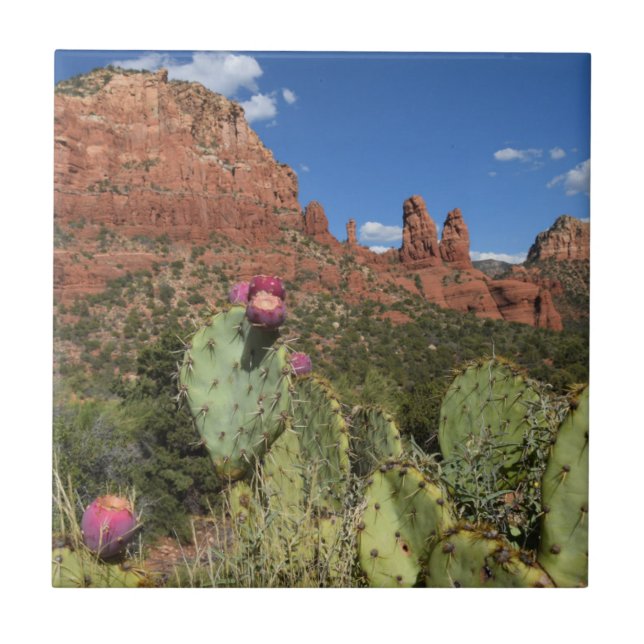 View of Twin Buttes | Sedona, Arizona Tile (Front)