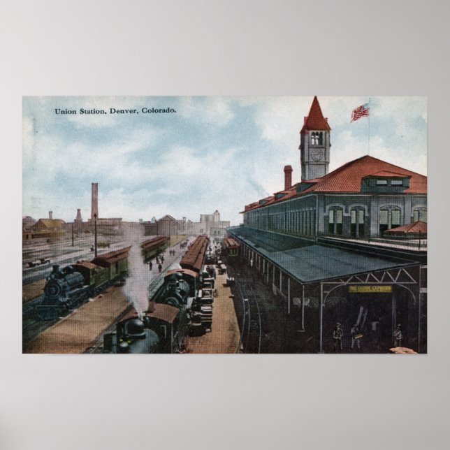 View of Union Station Railroad Poster (Front)