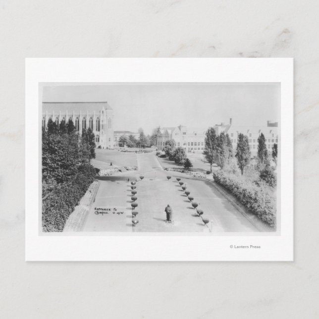 View of University of WA Campus Entrance Postcard (Front)