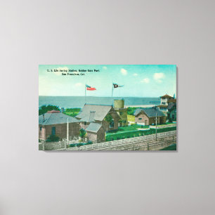 View of US Life Saving Station, Golden Gate Canvas Print