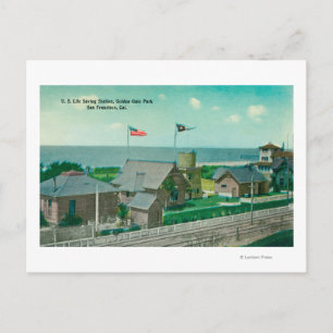 View of US Life Saving Station, Golden Gate Postcard
