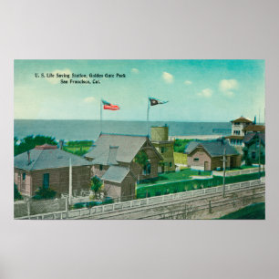 View of US Life Saving Station, Golden Gate Poster