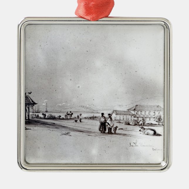 View of Valparaiso, 1834 Metal Ornament (Front)