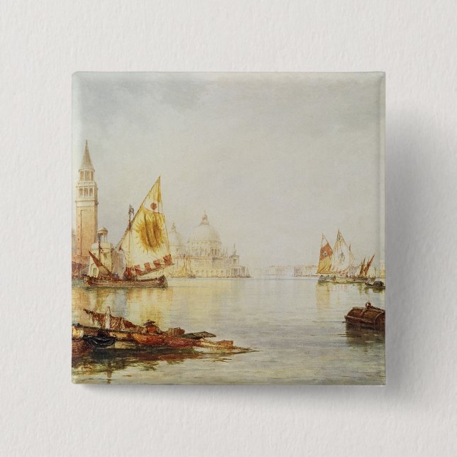 View of Venice 2 Inch Square Button (Front)