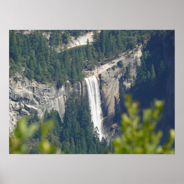View of Vernal Falls from Glacier Point, CA Poster (Front)