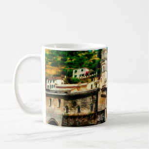View of Vernazza, Italy. Watercolor painting conte Coffee Mug