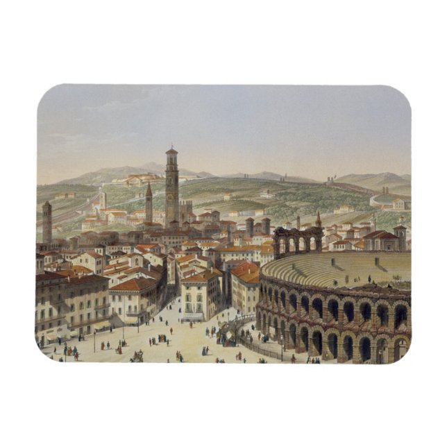 View of Verona, engraved by L. Cherbuin (colour en Magnet (Horizontal)