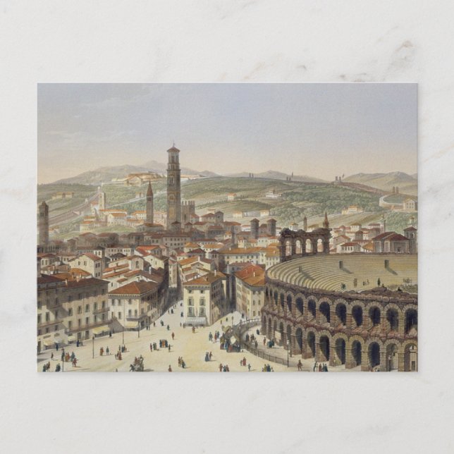 View of Verona, engraved by L. Cherbuin (colour en Postcard (Front)