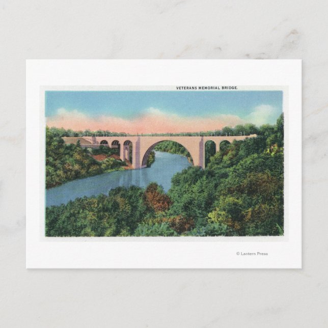 View of Veterans Memorial Bridge Postcard (Front)