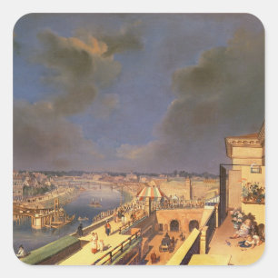 View of Vienna, 1819 (oil on canvas) Square Sticker
