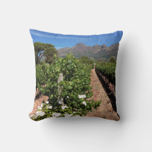 View Of Vineyards. Stellenbosch Throw Pillow