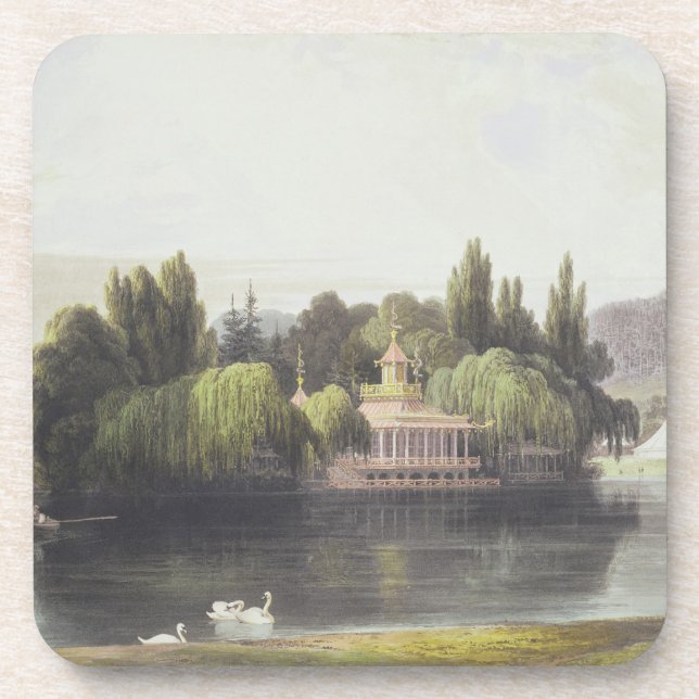 View of Virginia Water with Garden Temples, from ' Coaster (Front)