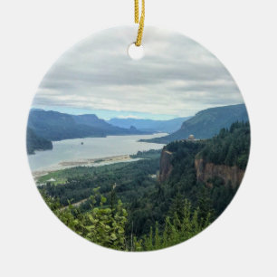 View of Vista House Ceramic Ornament