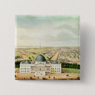View of Washington 2 Inch Square Button