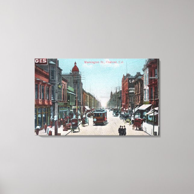 View of Washington Street with Cable Cars Canvas Print (Front)