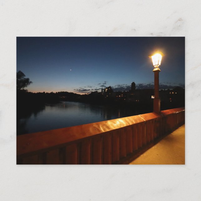 View of Wasserburg am Inn from Rote Bruecke Postcard (Front)