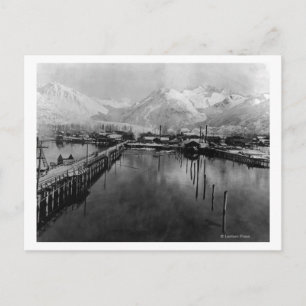 View of waterfront in Valdez, Alaska Photograph Postcard