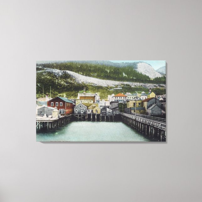 View of Waterfront & TownDouglass, AK Canvas Print (Front)