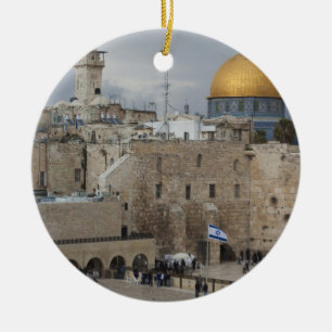 View of Western Wall Plaza, late afternoon Ceramic Ornament